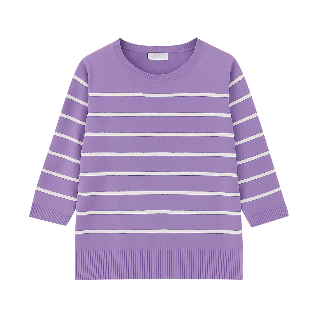 Ladies Premium Striped Knit Winter Pullover Sweater - Image 22
