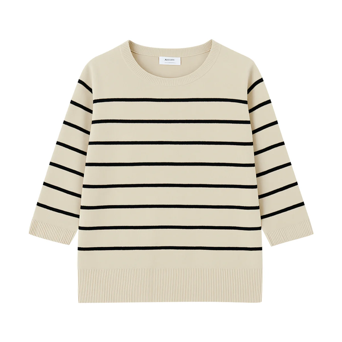 Ladies Premium Striped Knit Winter Pullover Sweater - Image 23