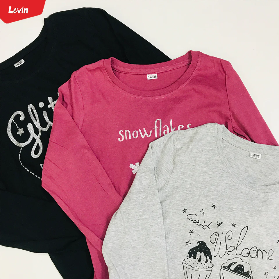 Girls Round Neck Full Sleeve Cotton Solid Print T-Shirts - Image 6