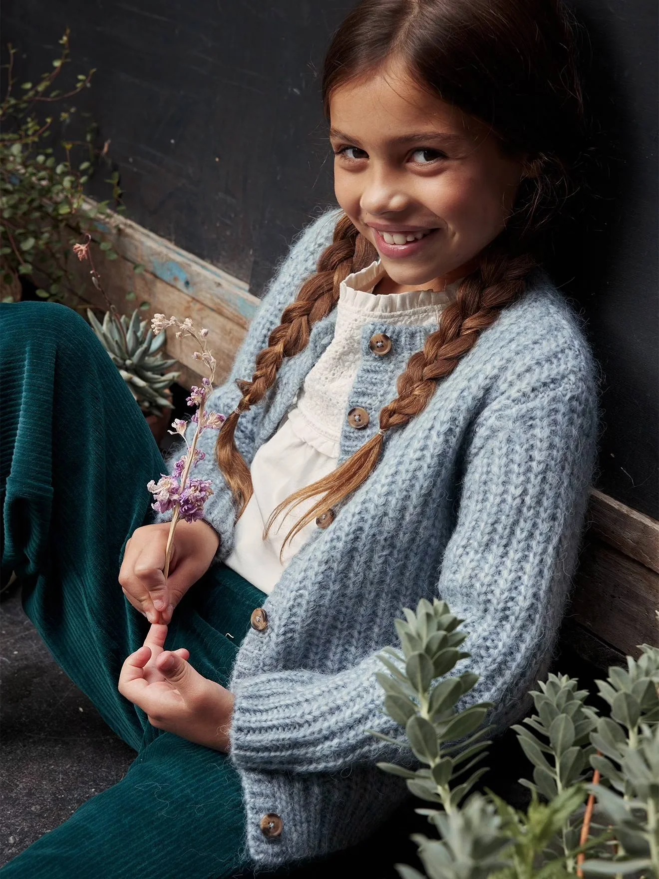 Girls Loose-Fitting Soft Knit Cardigan - Image 10