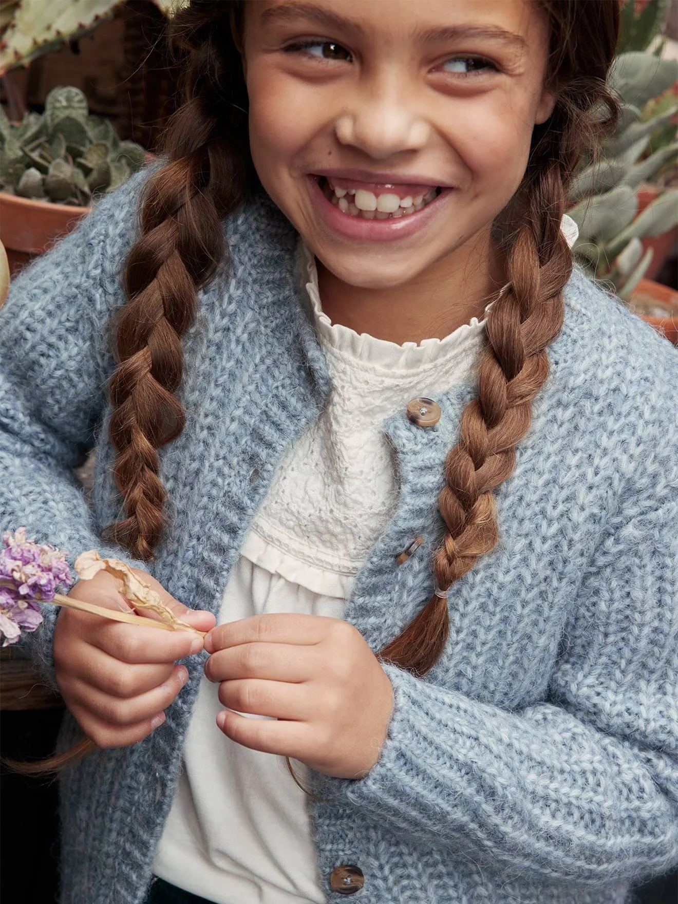 Girls Loose-Fitting Soft Knit Cardigan - Image 11