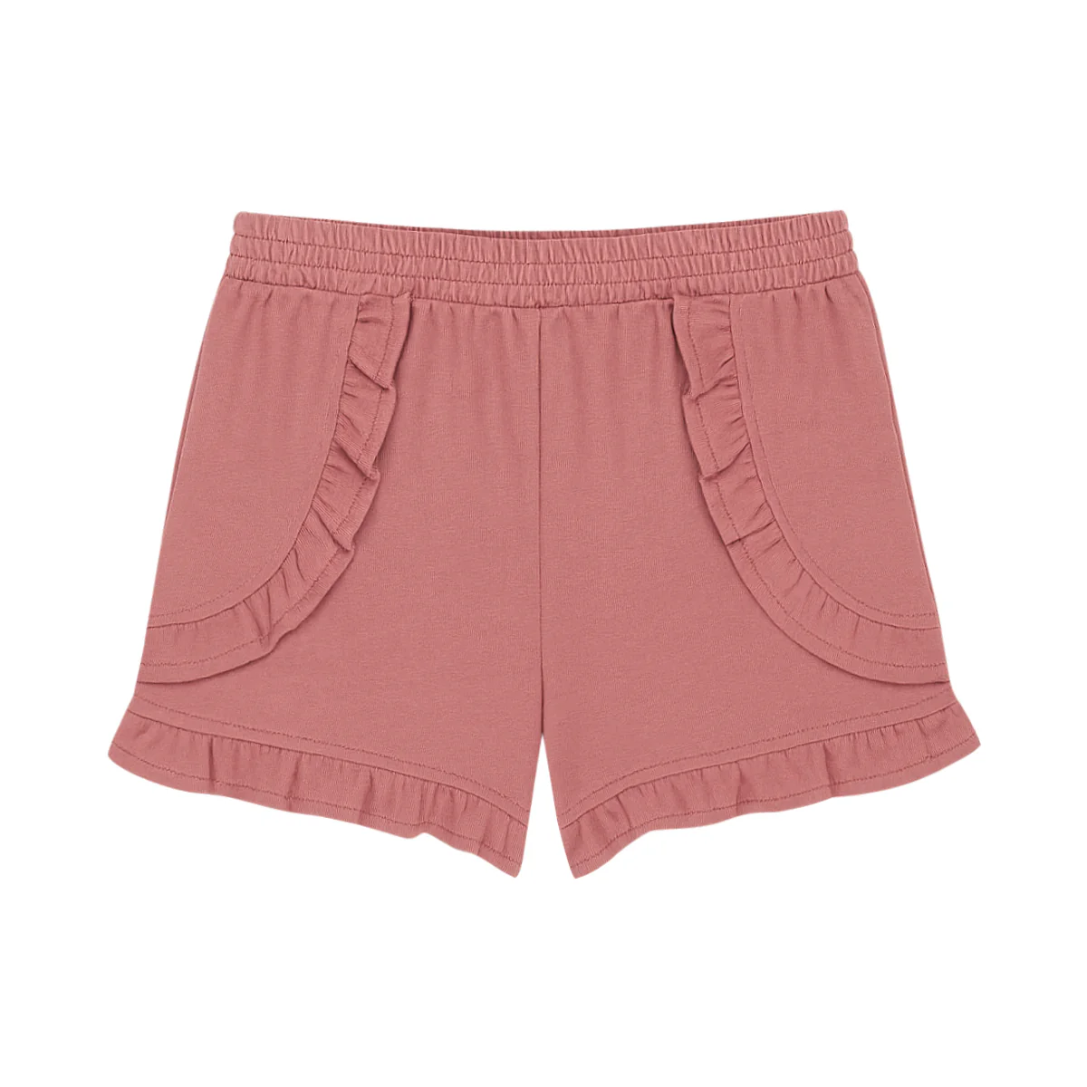 Baby Girls Ruffle Hem Cotton Shorts