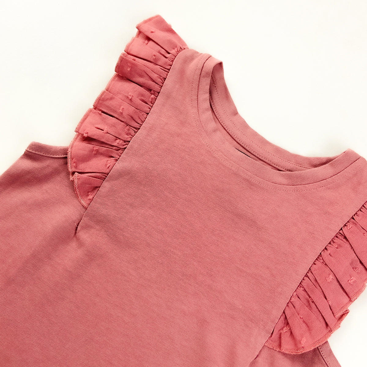 Girls Sleeveless Ruffle Shoulder Cotton Top - Image 10