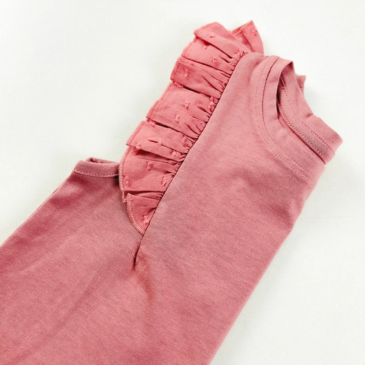 Girls Sleeveless Ruffle Shoulder Cotton Top - Image 3