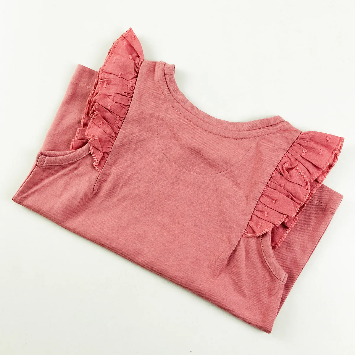 Girls Sleeveless Ruffle Shoulder Cotton Top - Image 4