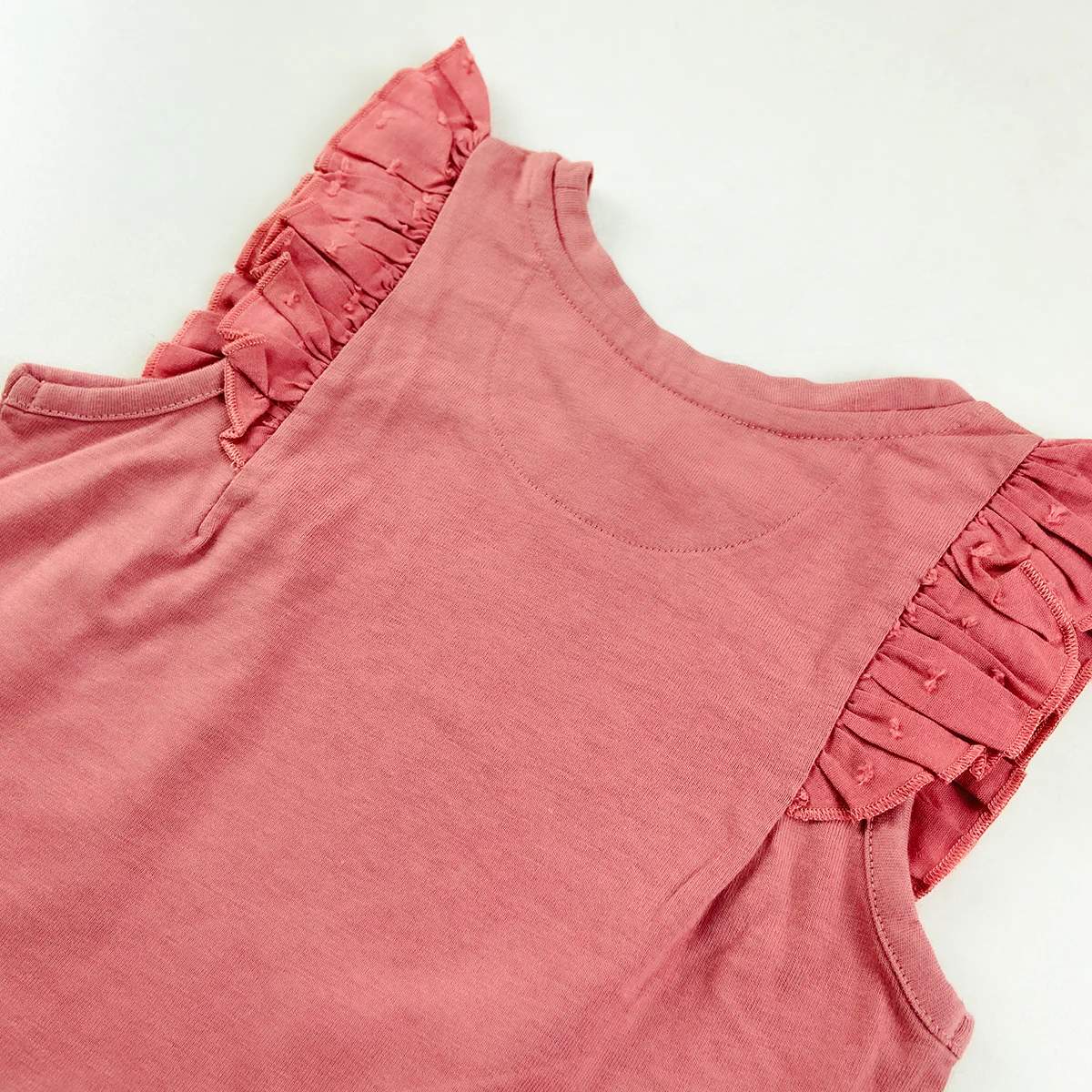 Girls Sleeveless Ruffle Shoulder Cotton Top - Image 6