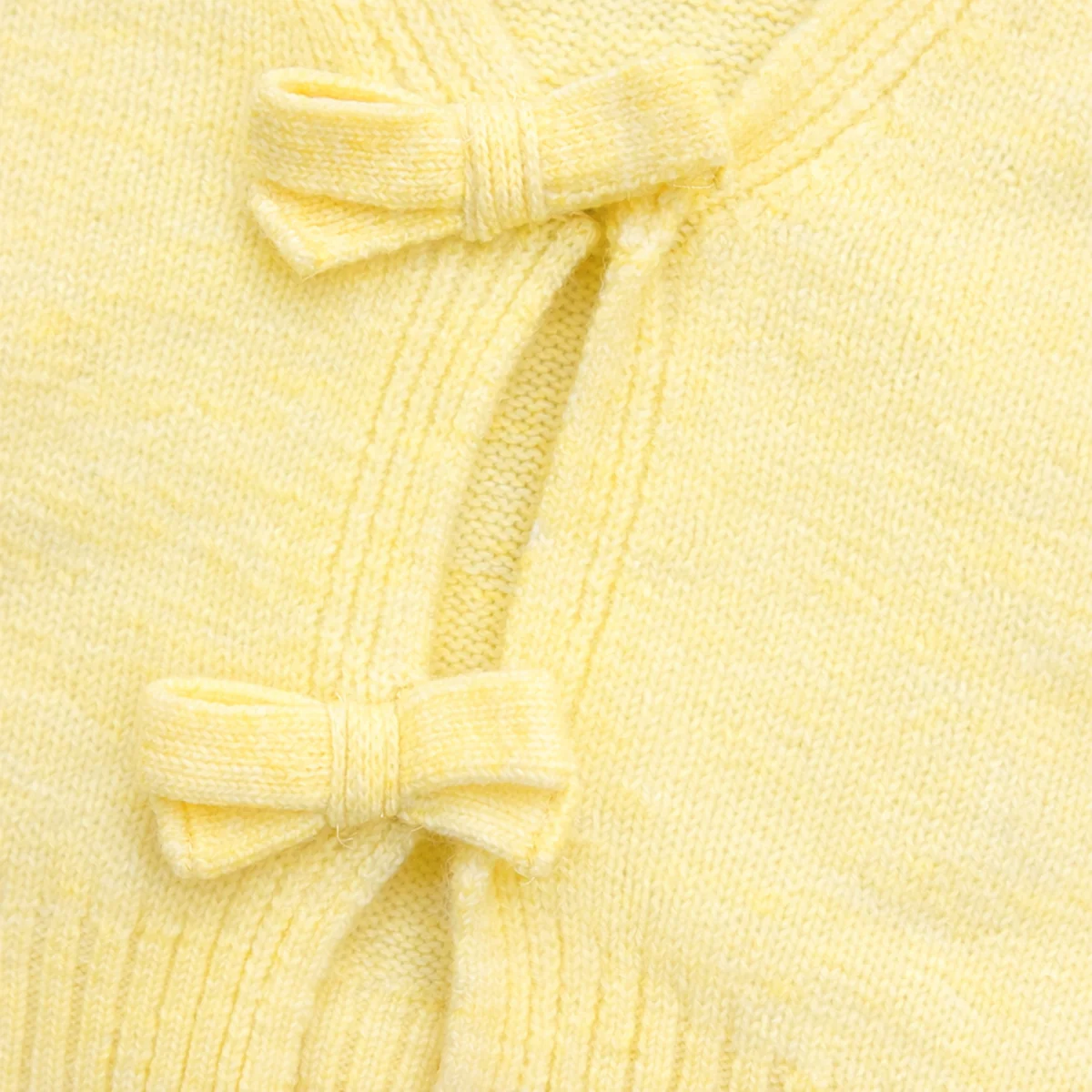 Girls Soft Knit Bow Front Lightweight Long Sleeve Cardigan - Image 3