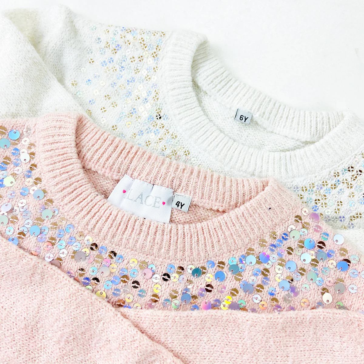 Girls Sparkle Embellished Soft Knit Pullover Sweater - Image 5