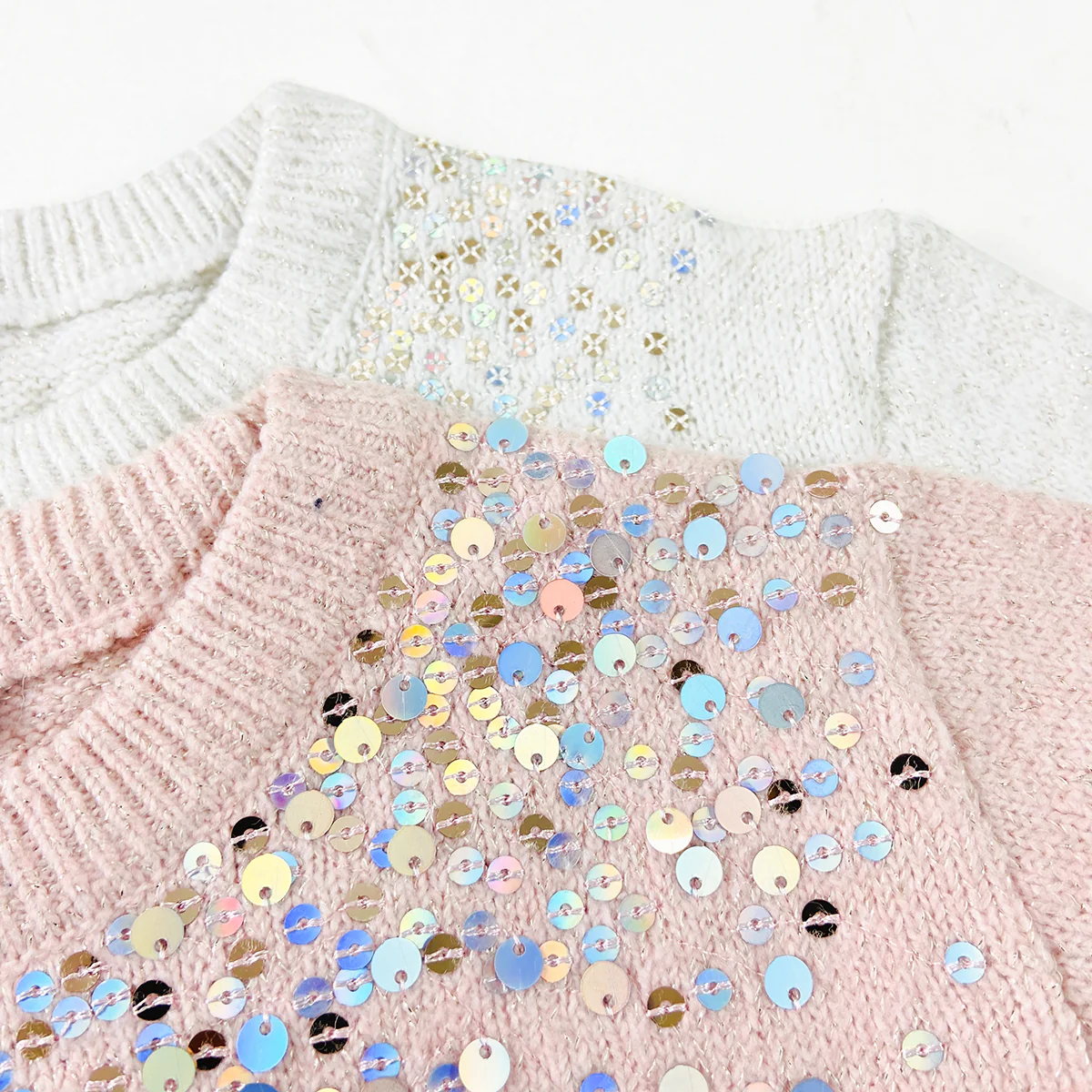 Girls Sparkle Embellished Soft Knit Pullover Sweater - Image 6