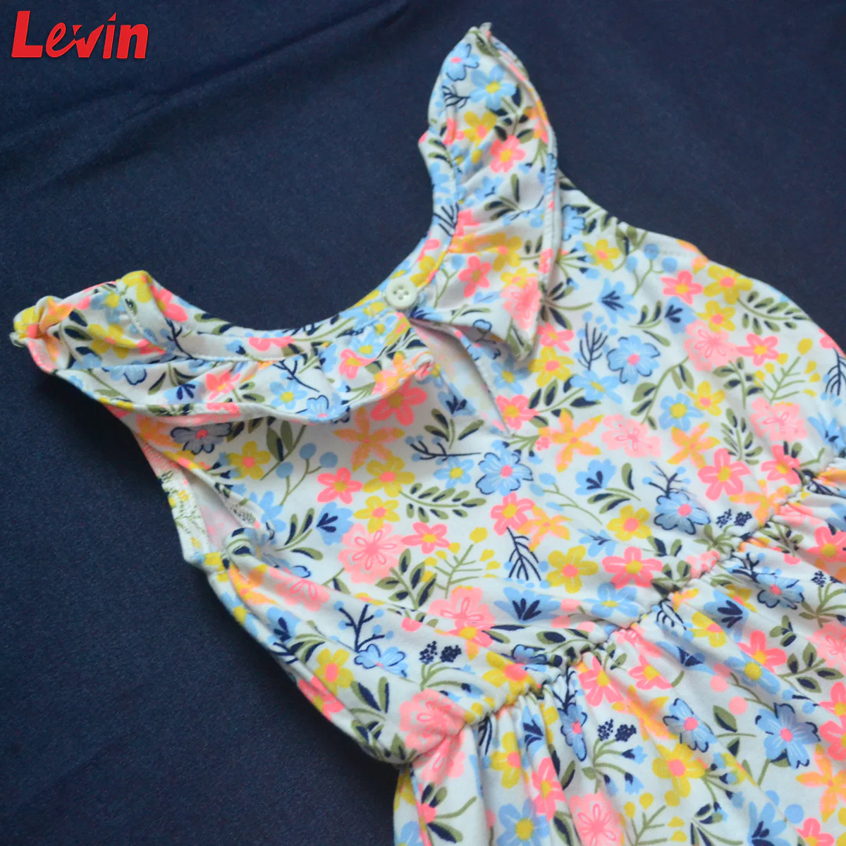 Girls Summer Sleeveless Frock Ruffle Trim Soft Play Dresses - Image 6