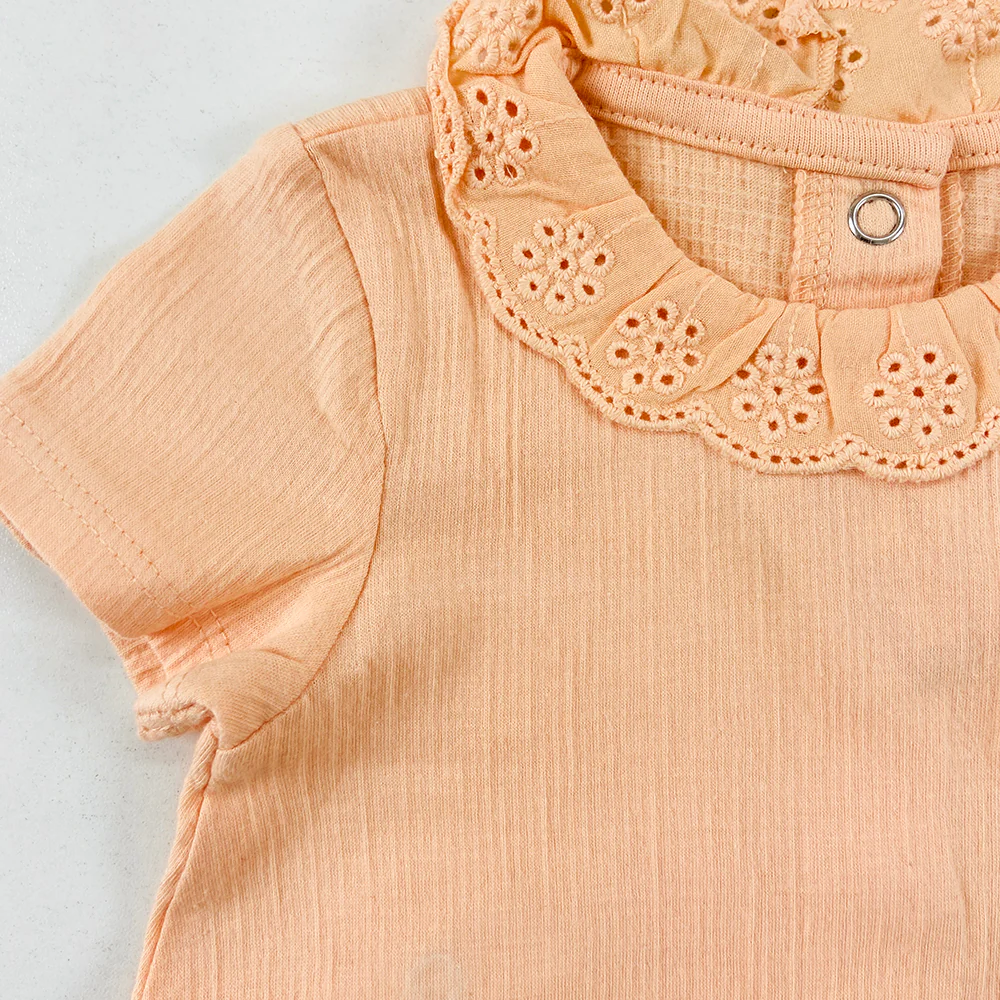 Infant and Toddler Girl Baby Short Sleeve Cotton Bodysuit - Image 7