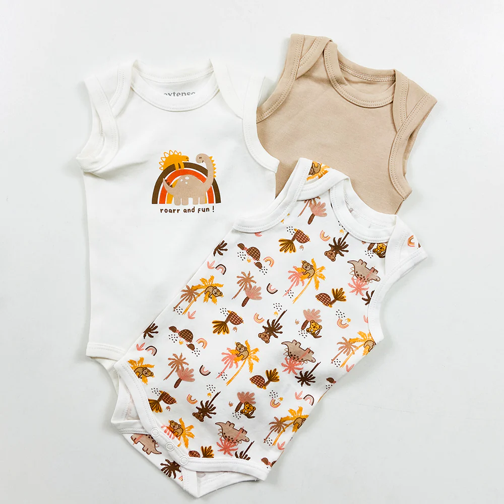 Infant and Toddler Baby Sleeveless Cotton Romper Bodysuit - Image 3