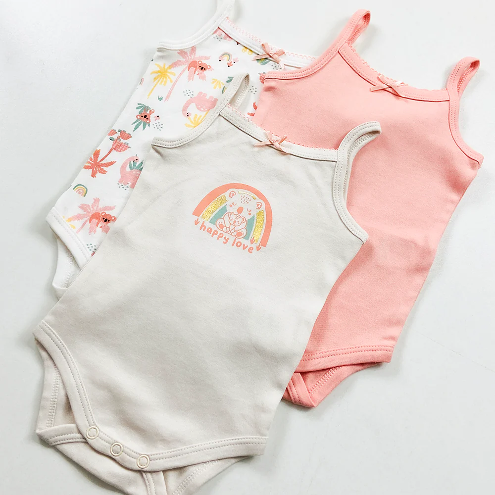 Infant and Toddler Baby Sleeveless Cotton Romper Bodysuit - Image 11