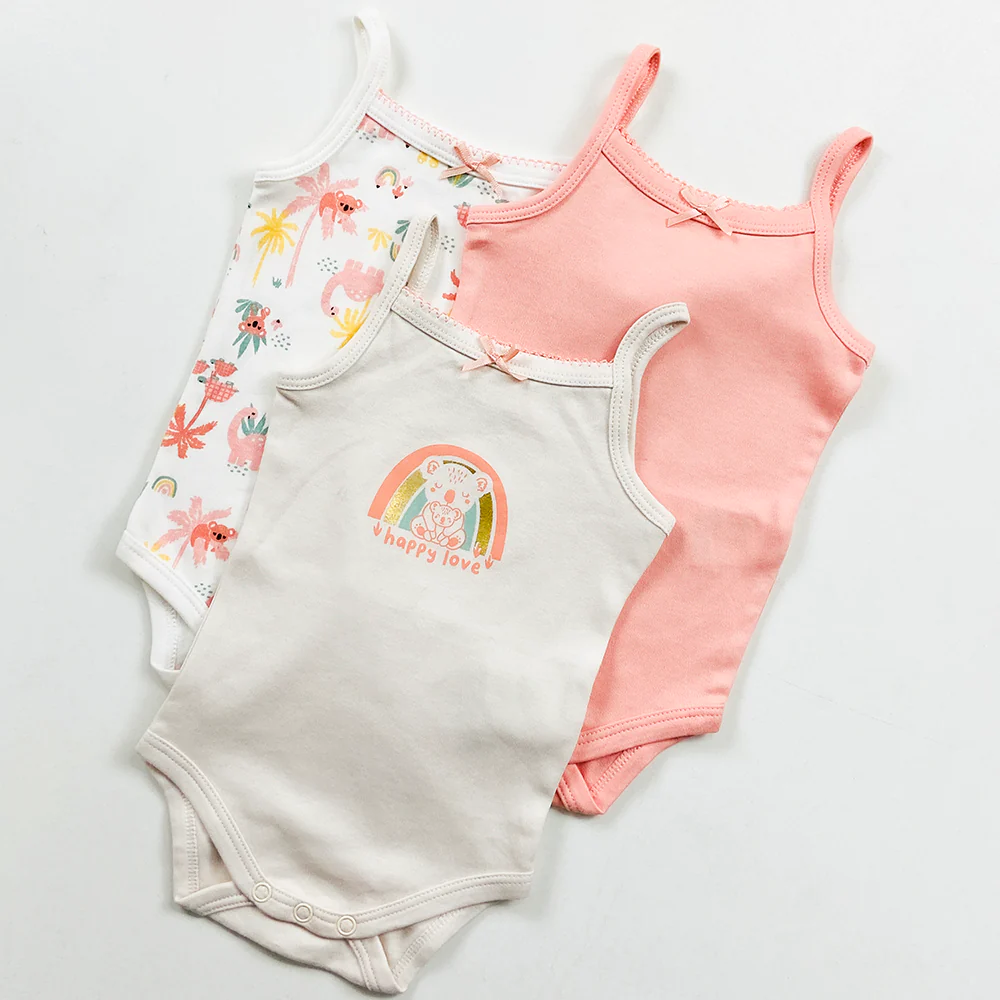 Infant and Toddler Baby Sleeveless Cotton Romper Bodysuit - Image 2