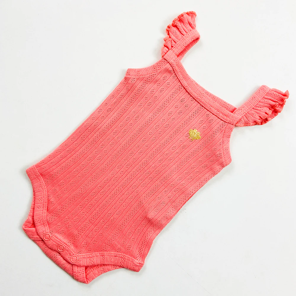 Infant and Toddler Girl Baby Sleeveless Cotton Romper Bodysuit - Image 4