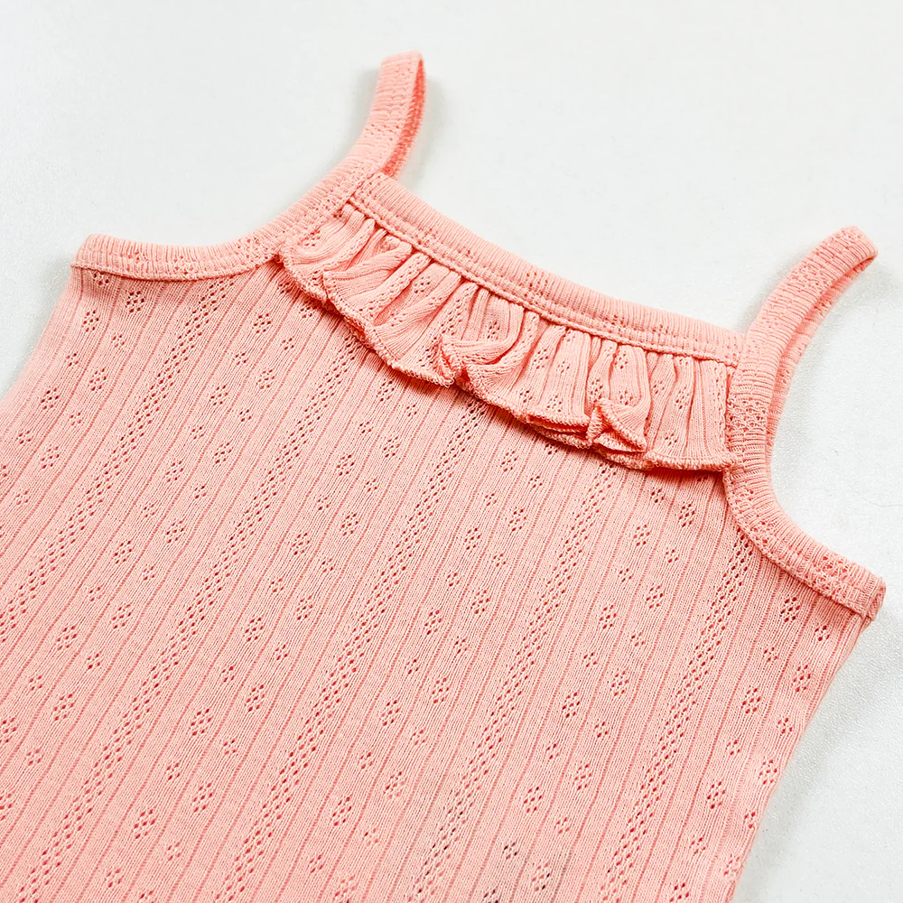 Infant and Toddler Girl Baby Sleeveless Cotton Romper Bodysuit - Image 9