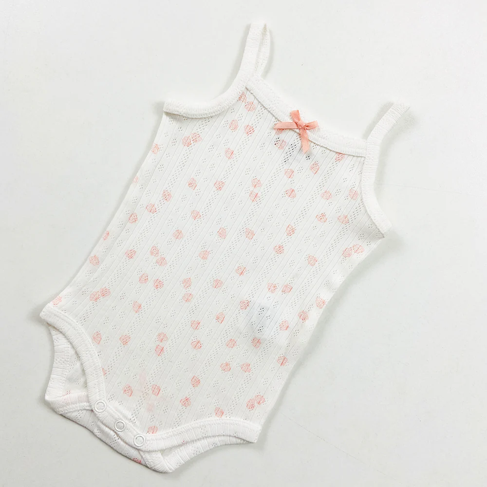 Infant and Toddler Girl Baby Sleeveless Cotton Romper Bodysuit - Image 4