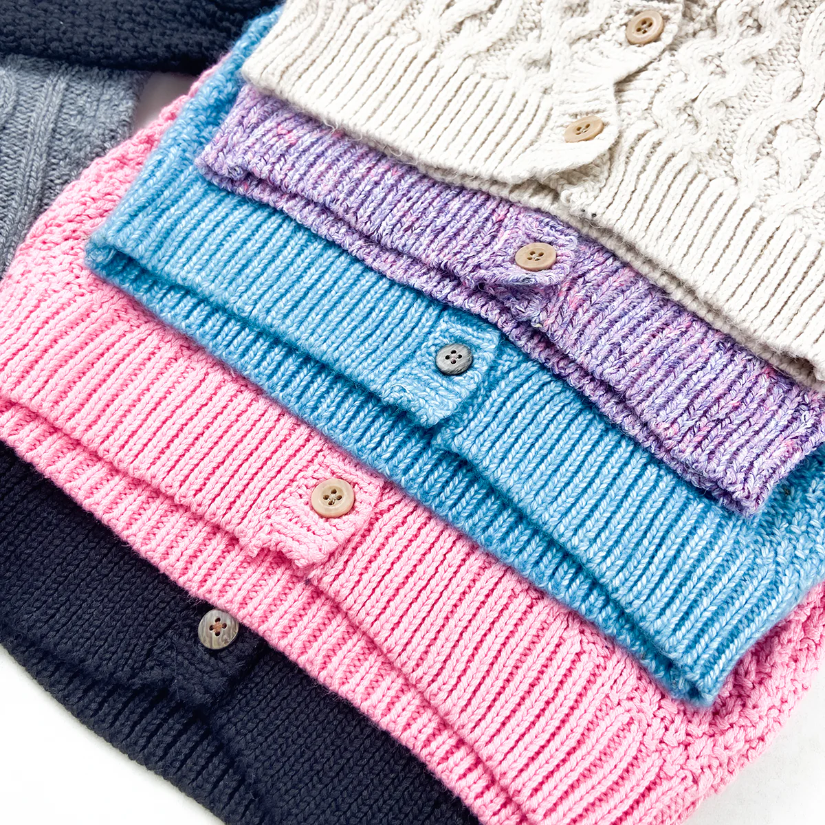 Kids Cable Knit Soft Cotton Cardigan Sweater - Image 6