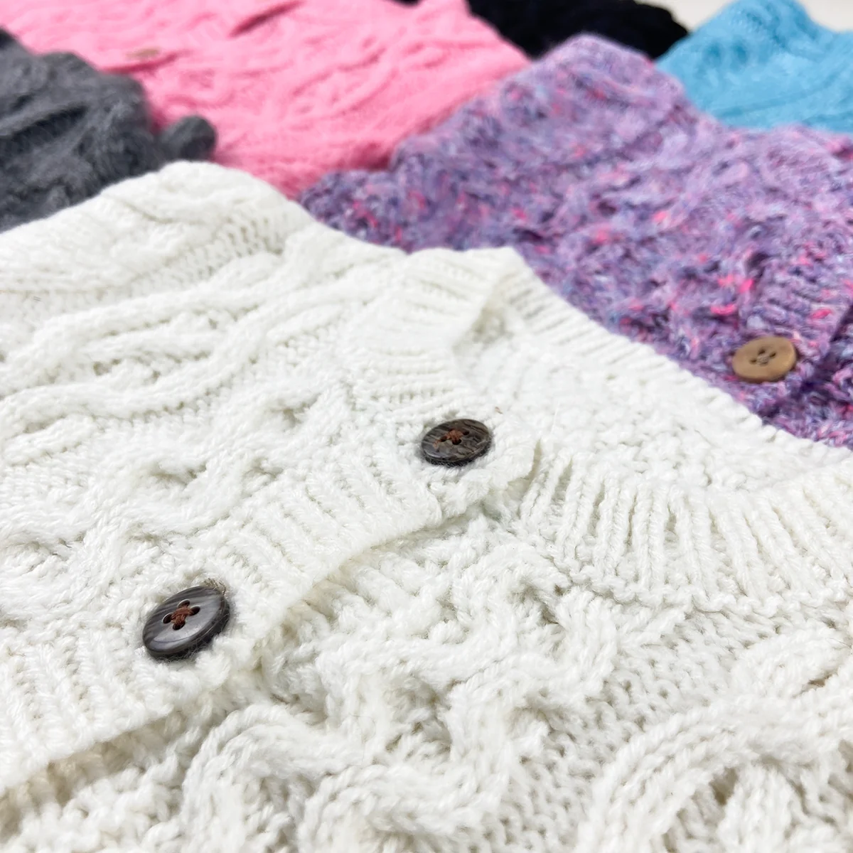 Kids Cable Knit Soft Cotton Cardigan Sweater - Image 7