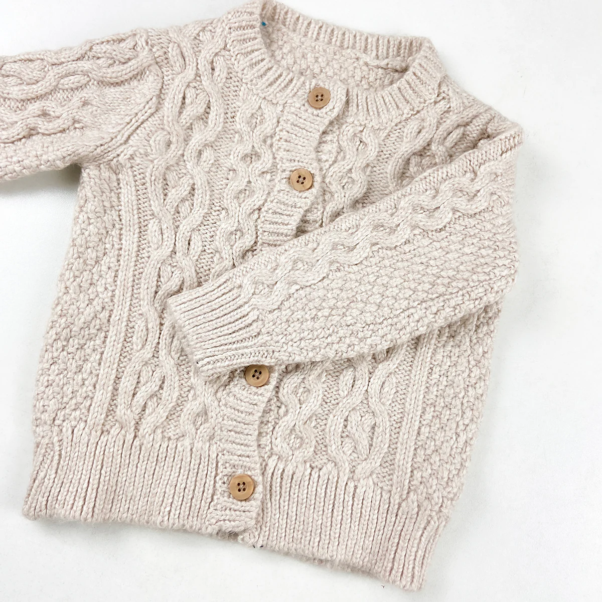 Kids Cable Knit Soft Cotton Cardigan Sweater - Image 8