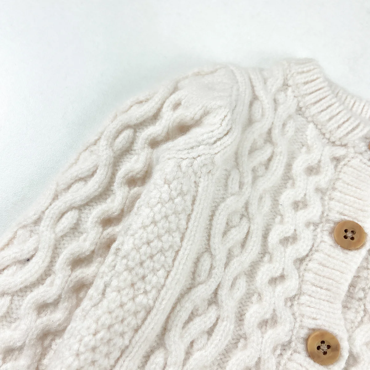 Kids Cable Knit Soft Cotton Cardigan Sweater - Image 9