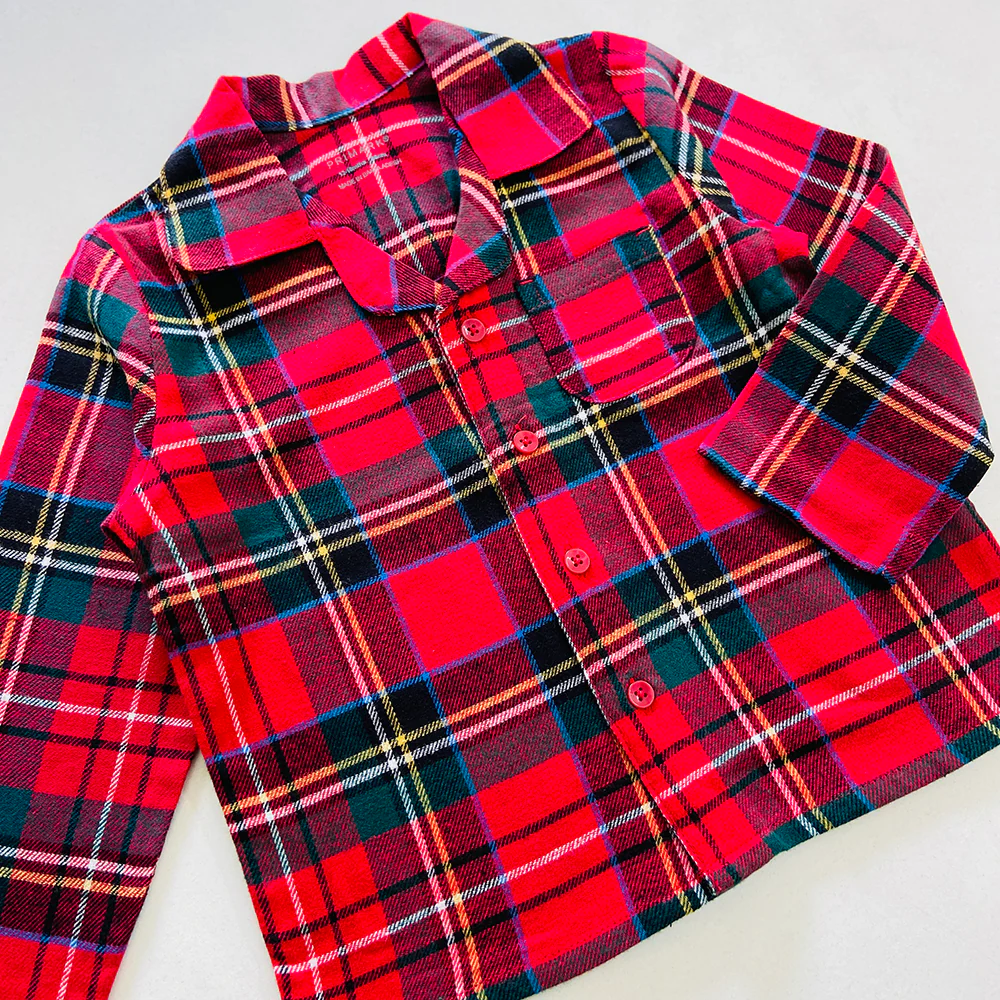 Toddler Baby Checked Flannel Night Pyjama Set - Image 12