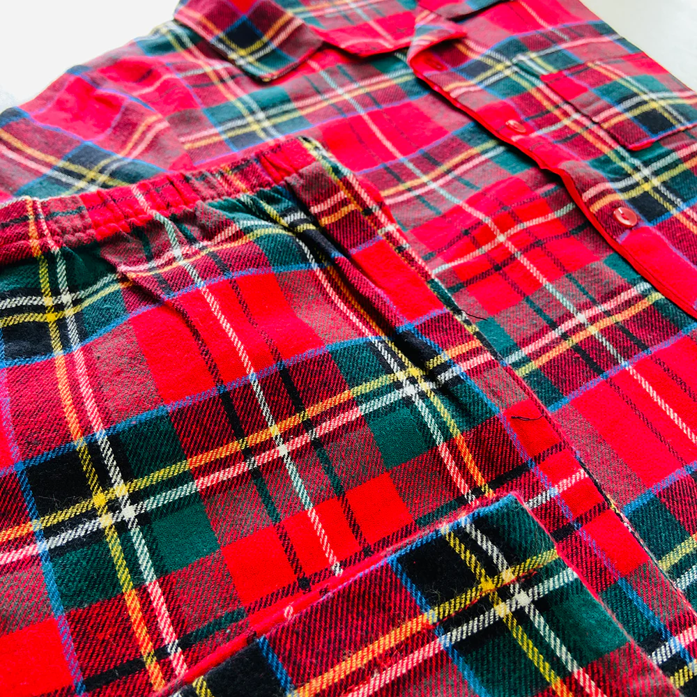 Kids Checked Flannel Night Pyjama Set (4-14 Years) - Image 10