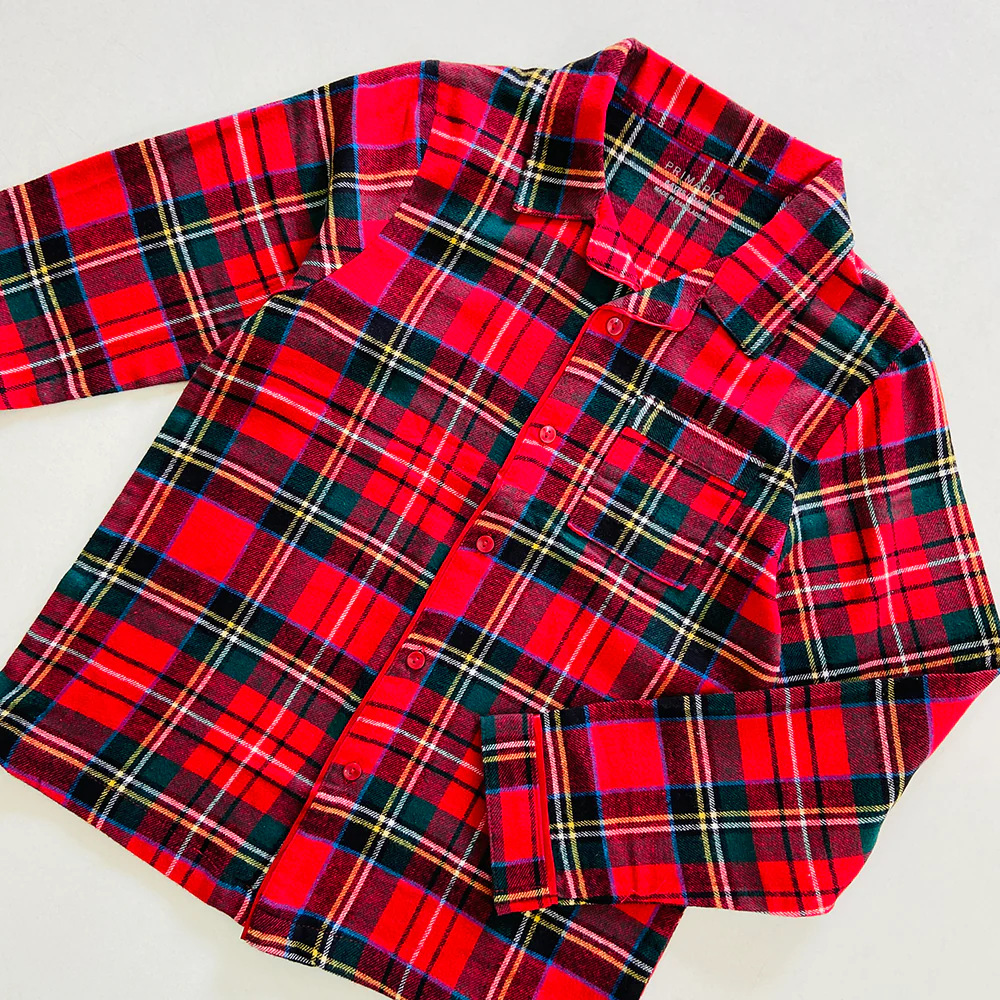 Kids Checked Flannel Night Pyjama Set (4-14 Years) - Image 12