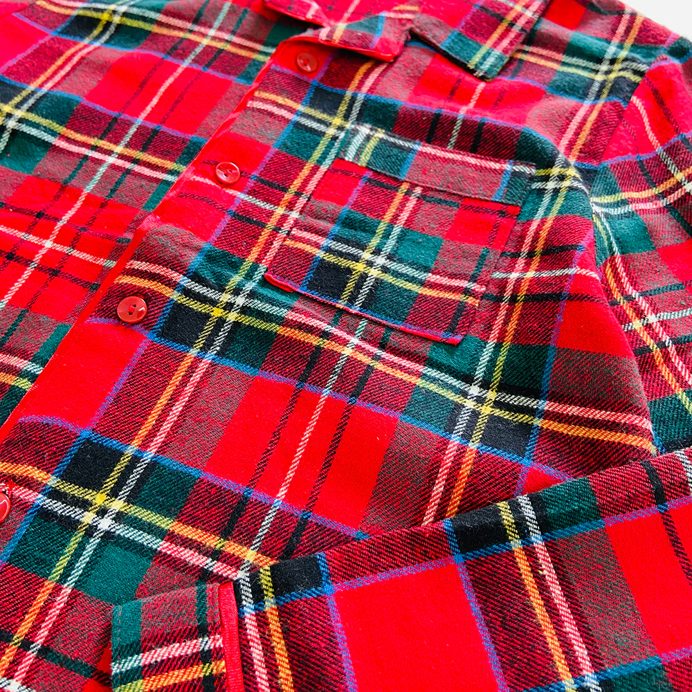 Kids Checked Flannel Night Pyjama Set (4-14 Years) - Image 13