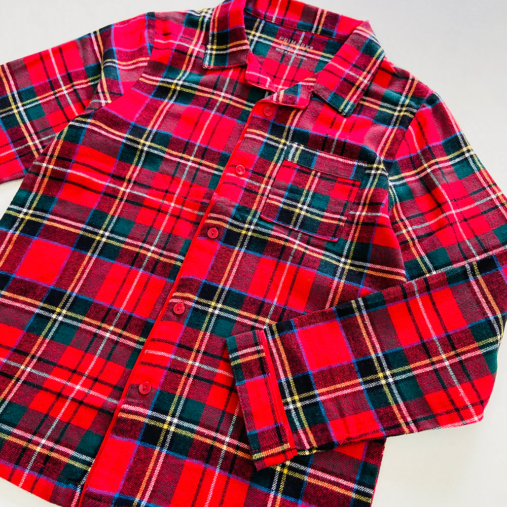 Kids Checked Flannel Night Pyjama Set (4-14 Years) - Image 15