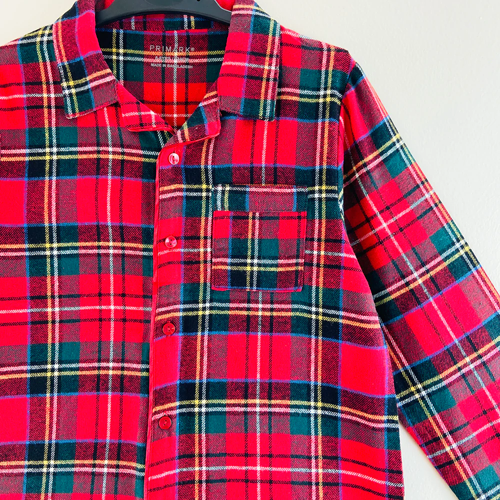 Kids Checked Flannel Night Pyjama Set (4-14 Years) - Image 16