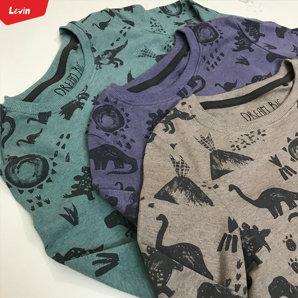 Kids Cotton Round Neck Ribbed Cuffed Long Sleeve Sweatshirt T-Shirt - Image 11