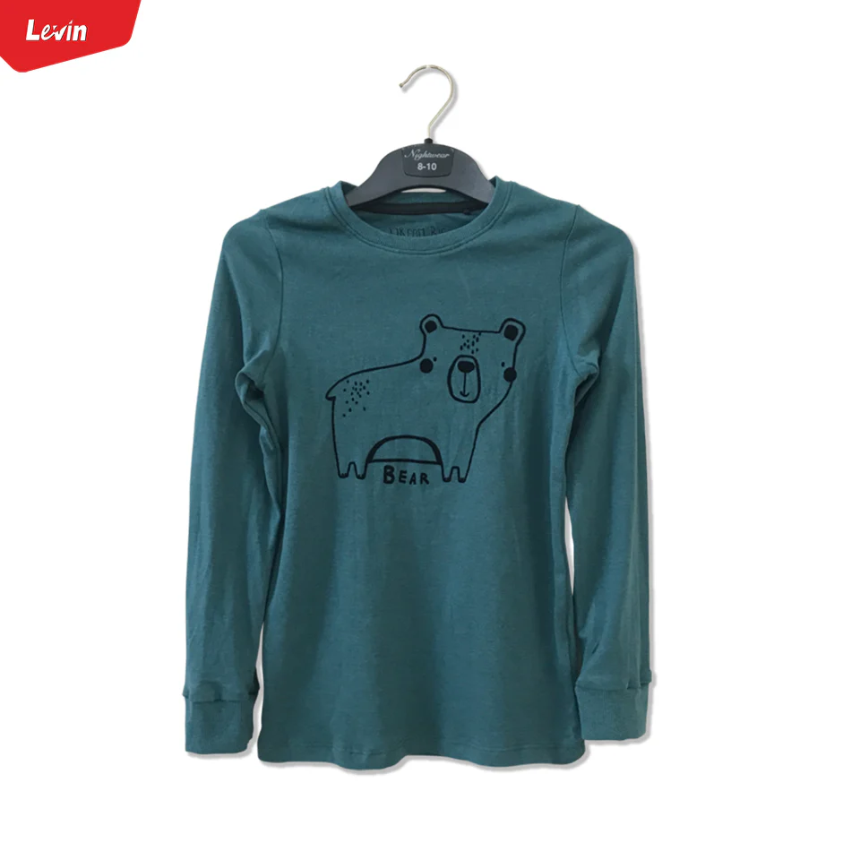 Kids Cotton Round Neck Ribbed Cuffed Long Sleeve Sweatshirt T-Shirt - Image 5