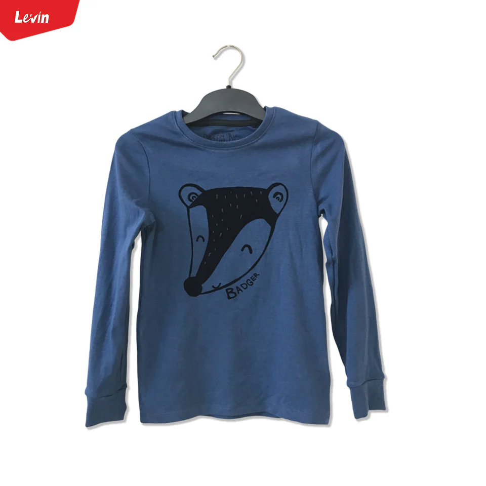 Kids Cotton Round Neck Ribbed Cuffed Long Sleeve Sweatshirt T-Shirt - Image 6