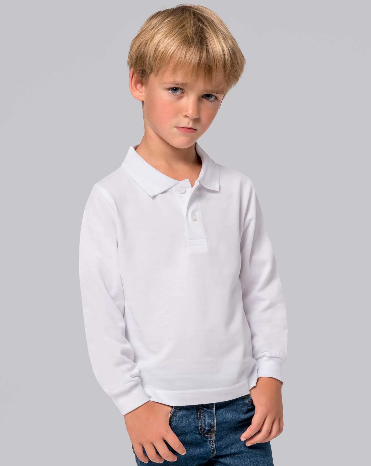 Kids Unisex Full Sleeve Pique Polo T-Shirt - Image 4