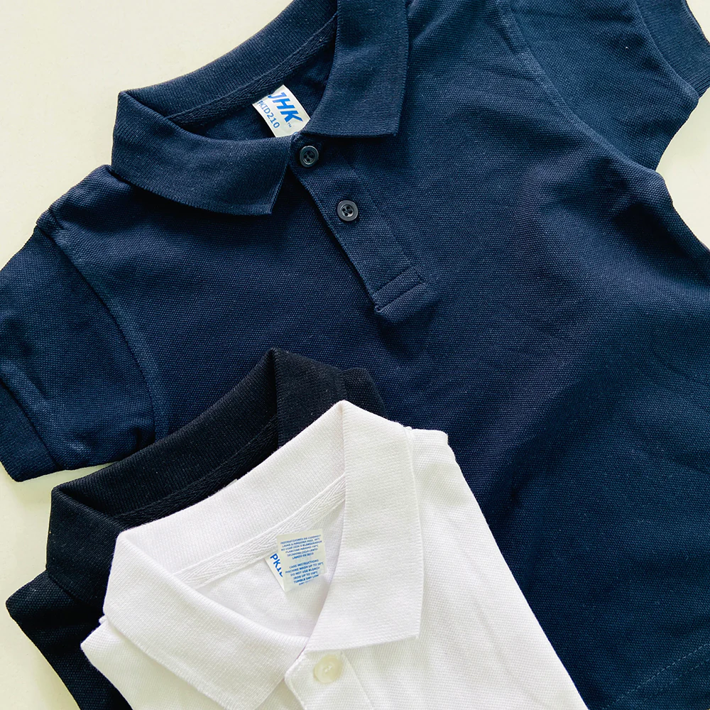 Kids Unisex Short Sleeve Pique Polo T-Shirt - Image 3