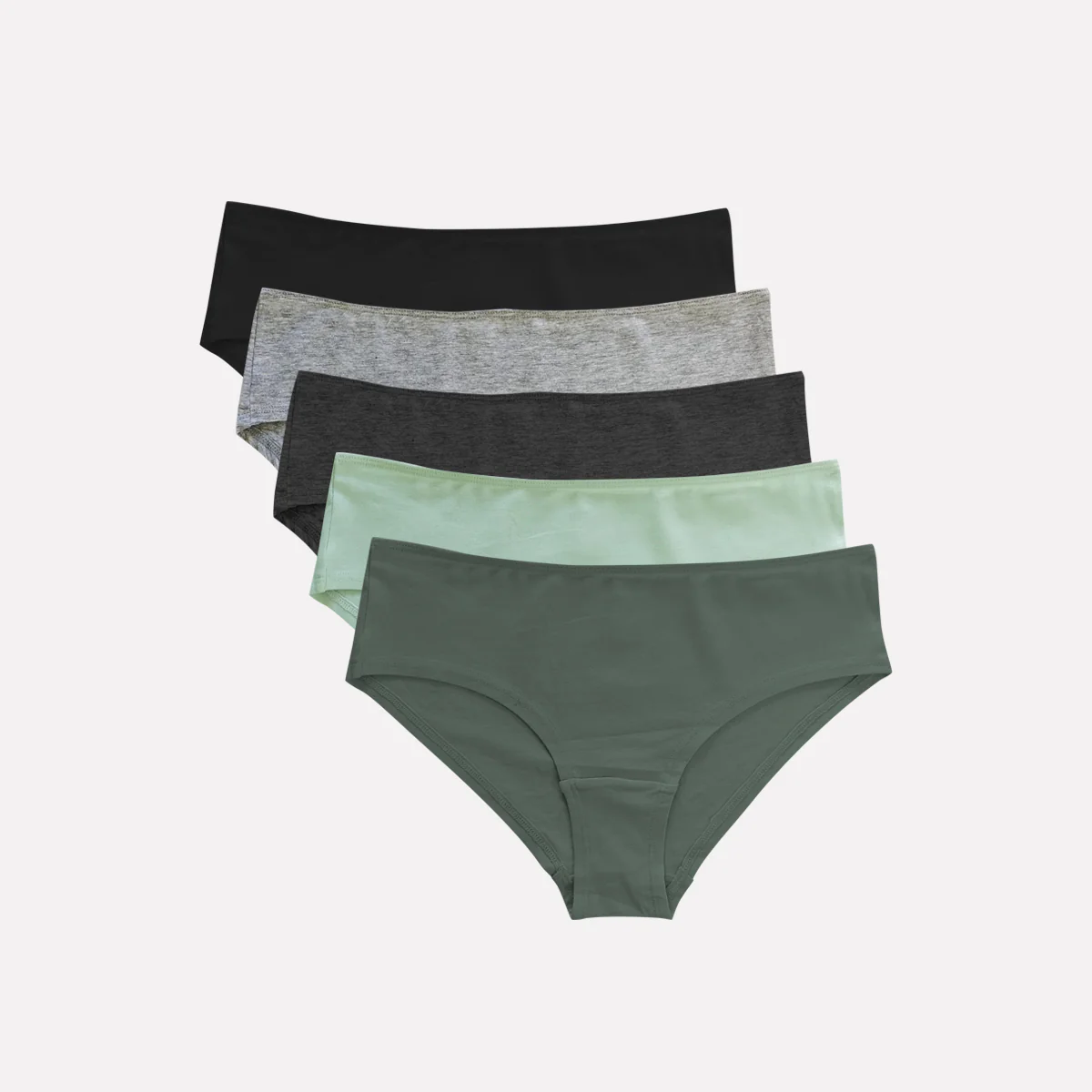 Ladies 5 pack Mid Rise Hipster Cotton Briefs Panty - Image 14