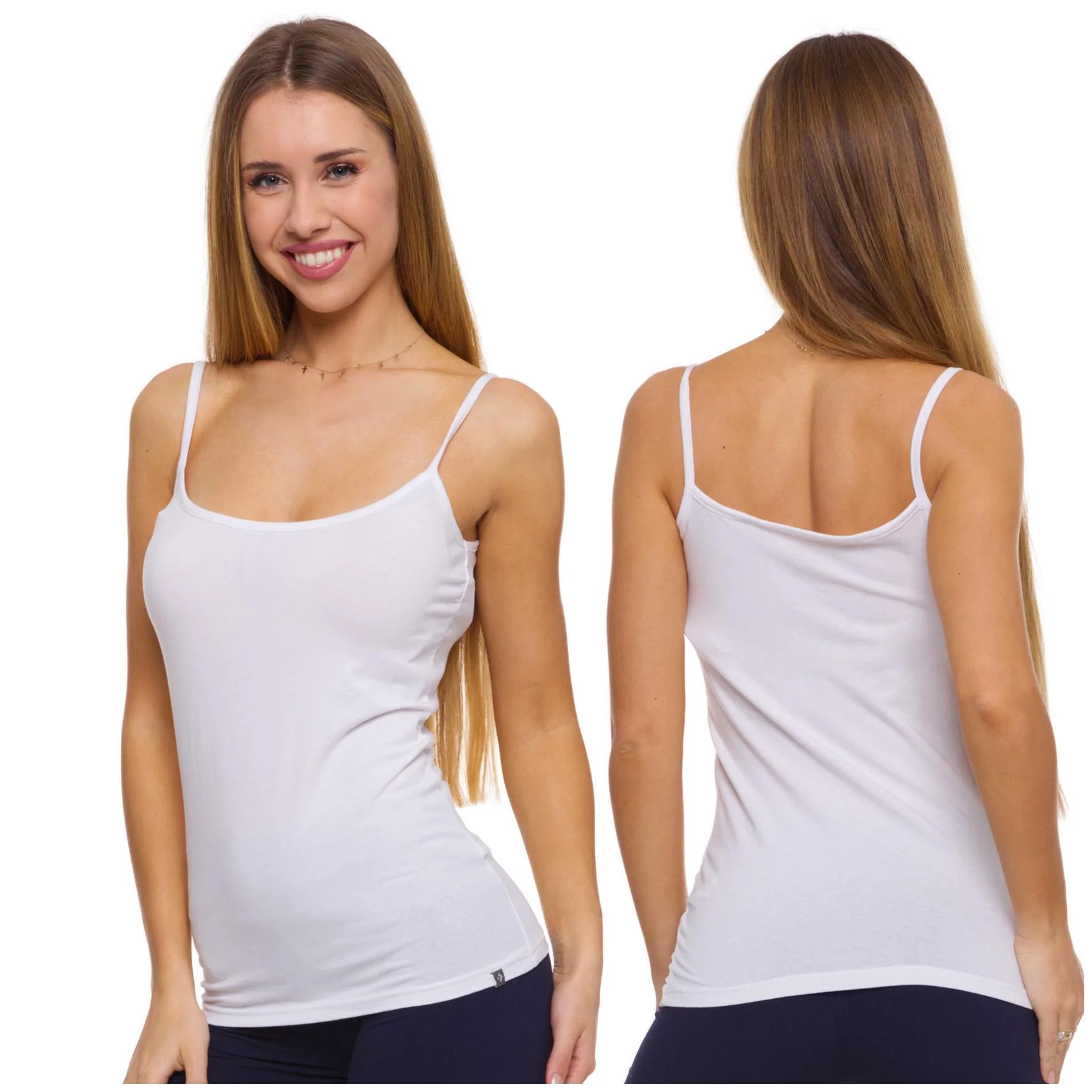 Ladies Basic Camisole Cotton Tank Top - Image 3