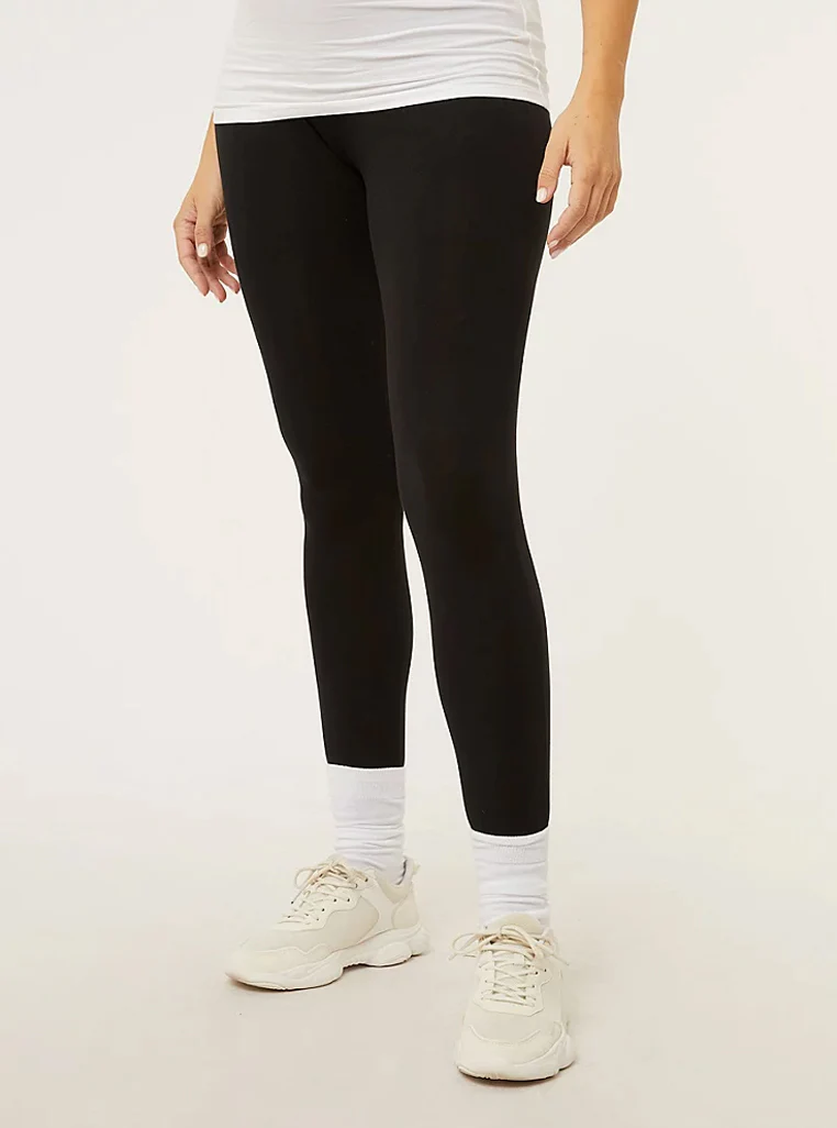 Ladies Cotton Black Maternity Leggings - Image 4