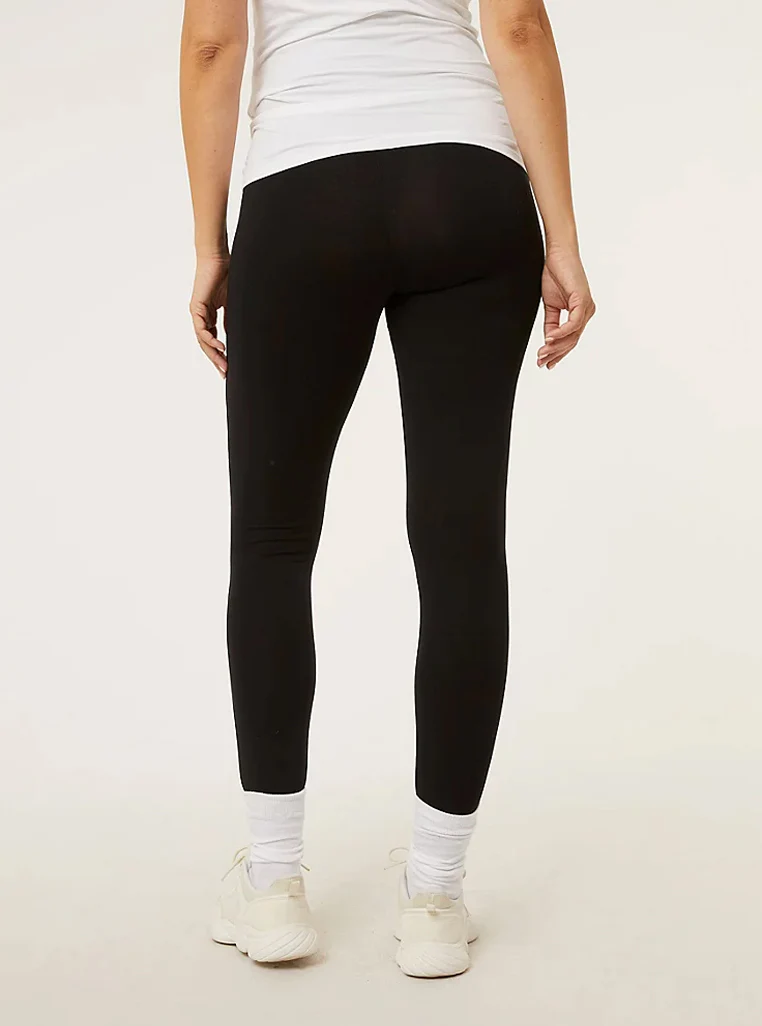 Ladies Cotton Black Maternity Leggings - Image 6