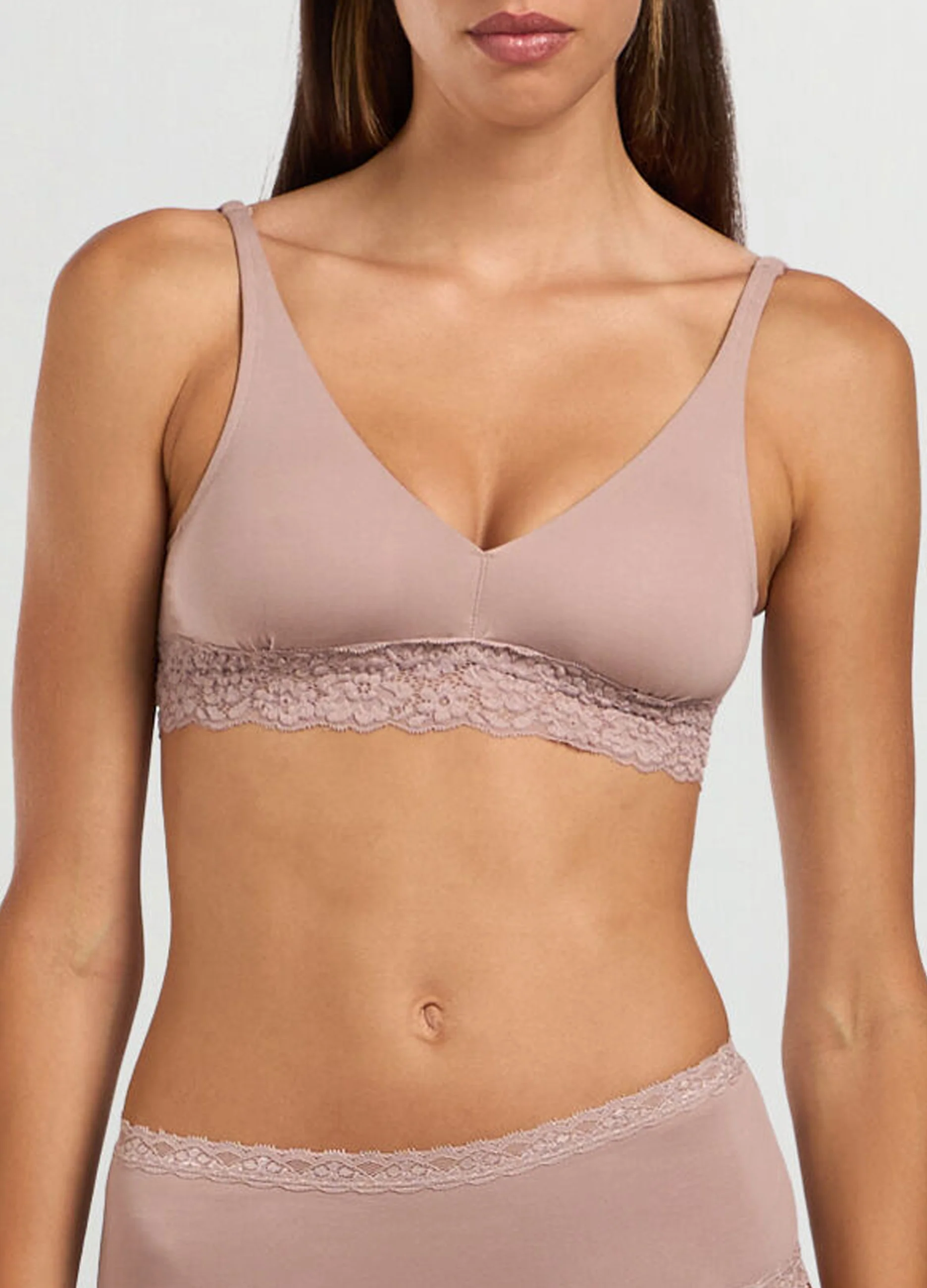 Ladies Cotton Stretch Lace Padded Triangle Bra - Image 12