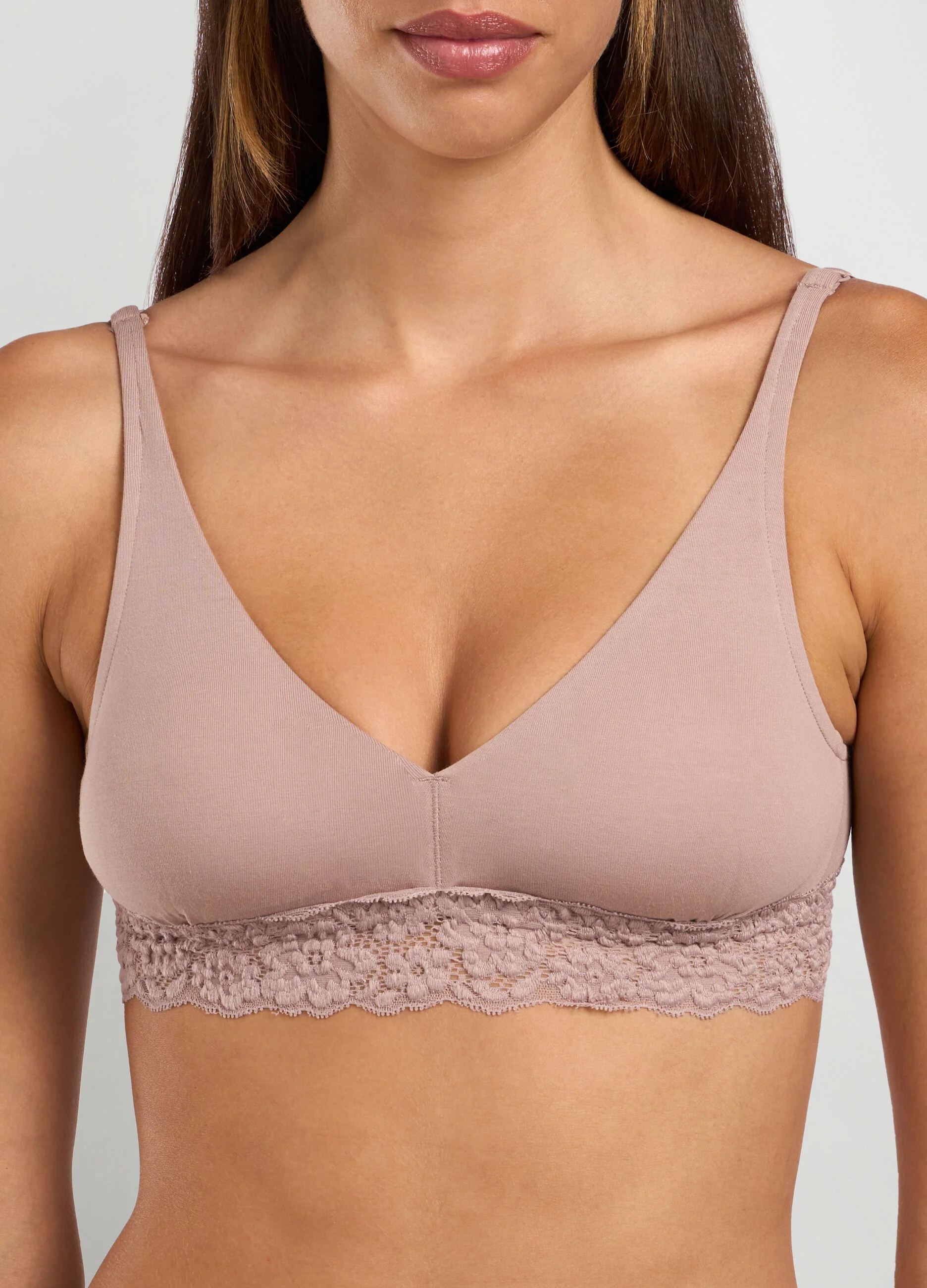 Ladies Cotton Stretch Lace Padded Triangle Bra - Image 13