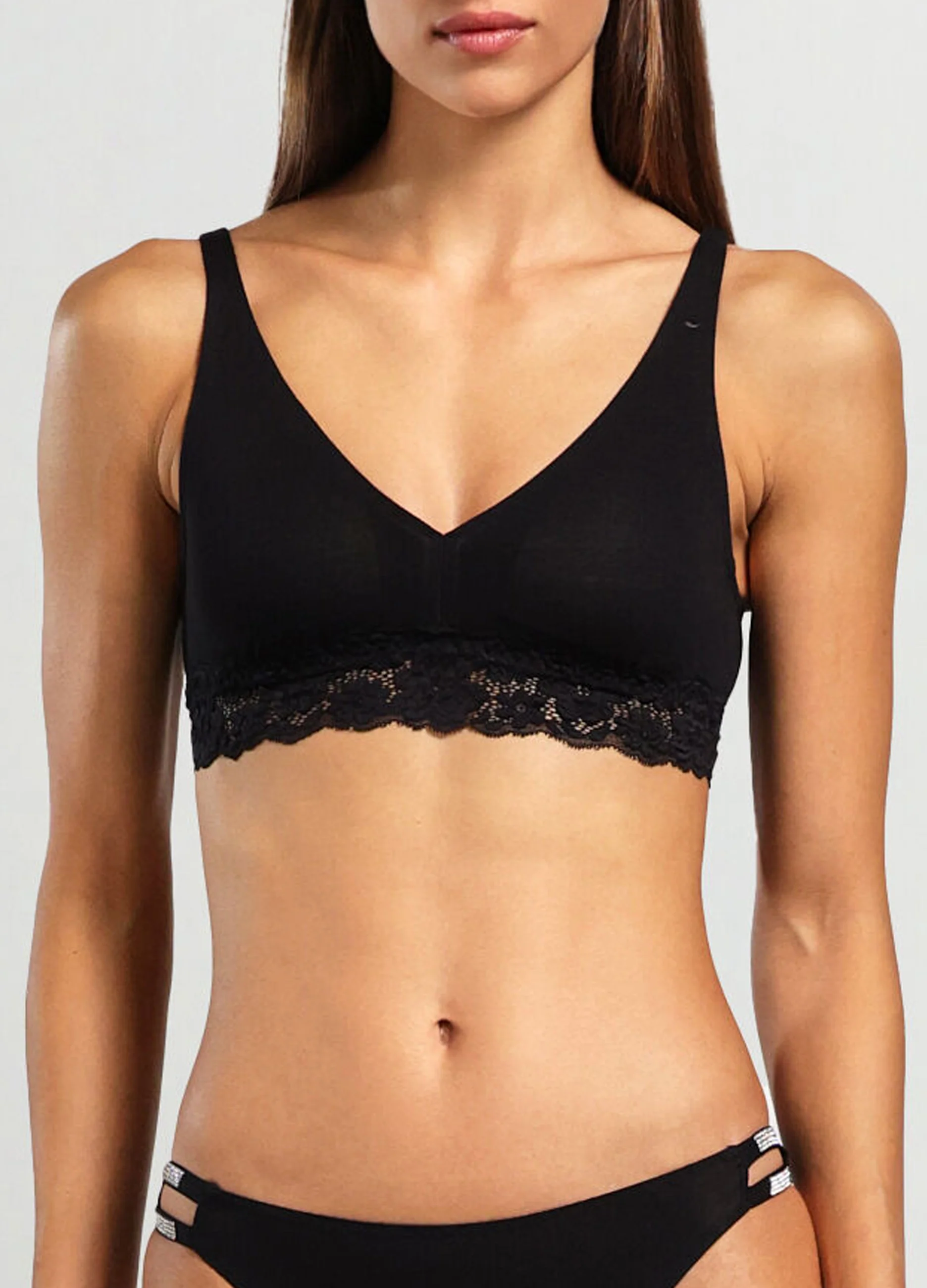 Ladies Cotton Stretch Lace Padded Triangle Bra - Image 14