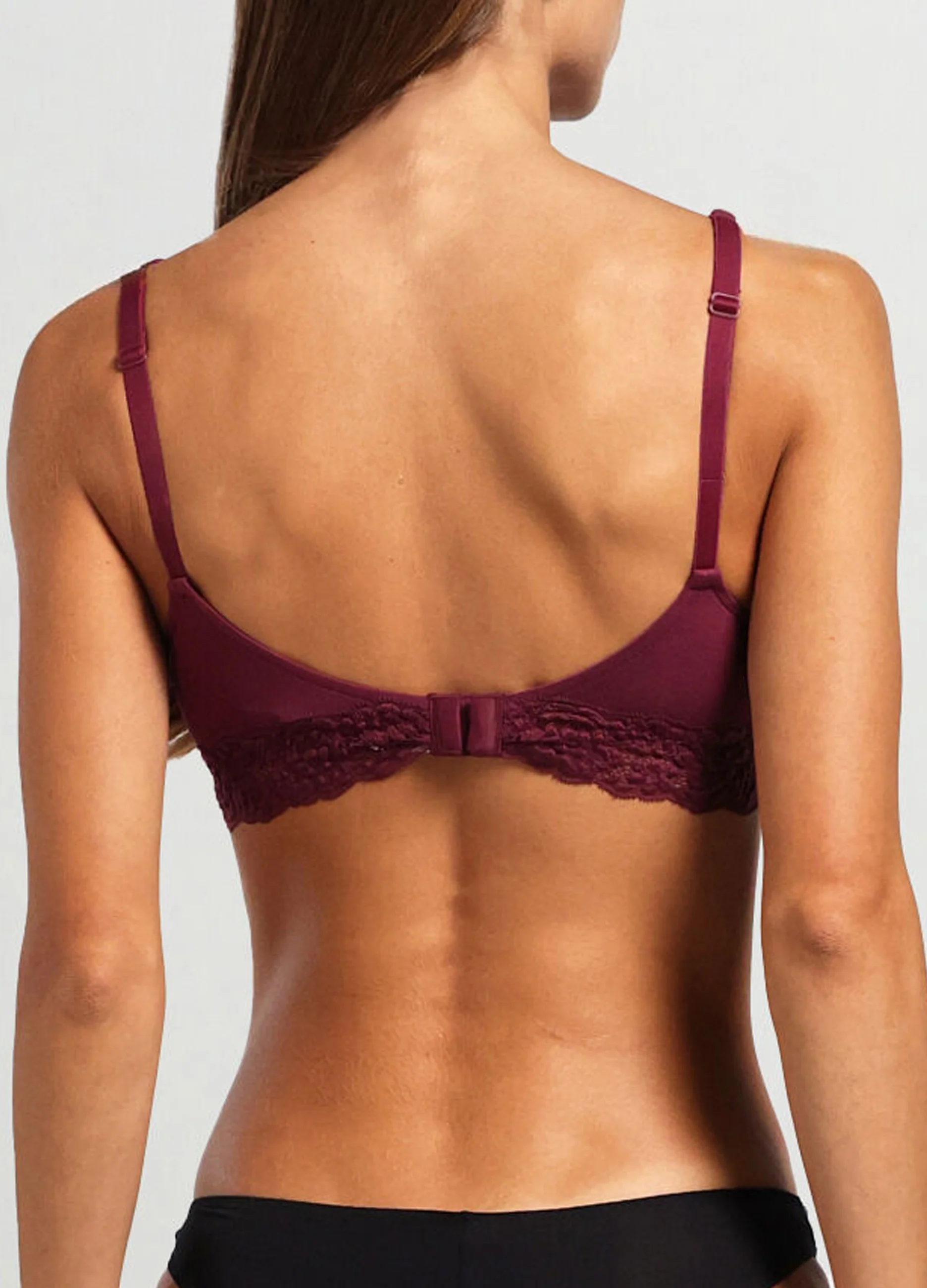 Ladies Cotton Stretch Lace Padded Triangle Bra - Image 8