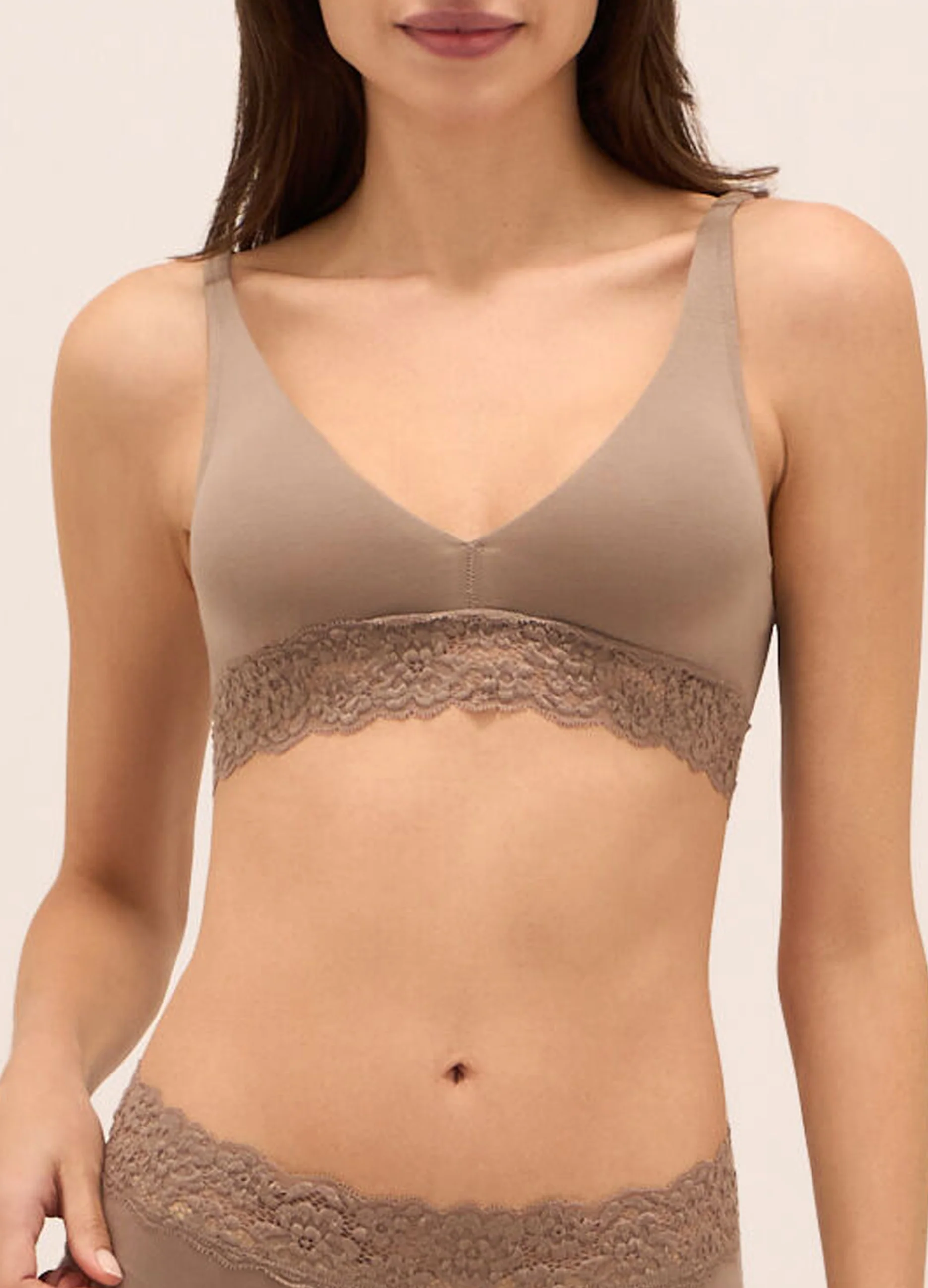 Ladies Cotton Stretch Lace Padded Triangle Bra - Image 15