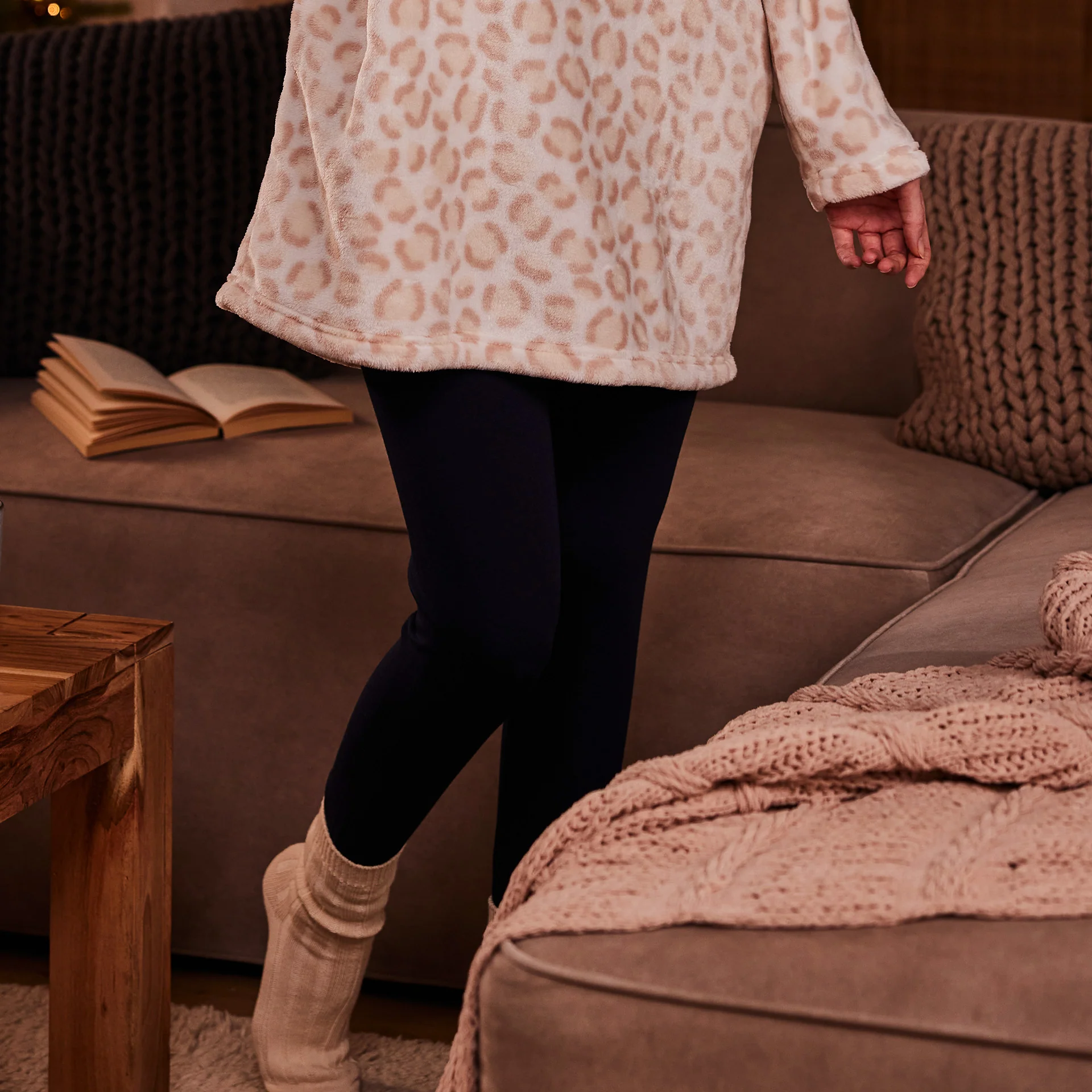 Ladies Fleece Lined Warm Cotton Leggings - Image 10