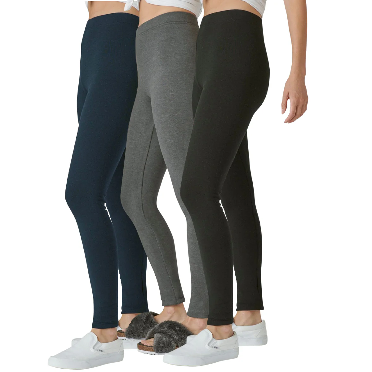 Ladies Fleece Lined Warm Cotton Leggings - Image 28