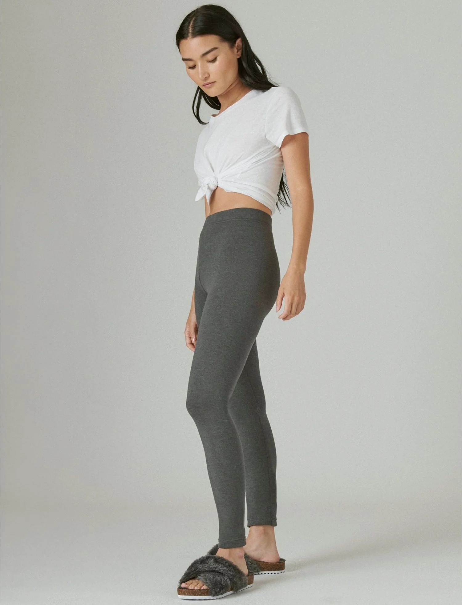 Ladies Fleece Lined Warm Cotton Leggings - Image 30