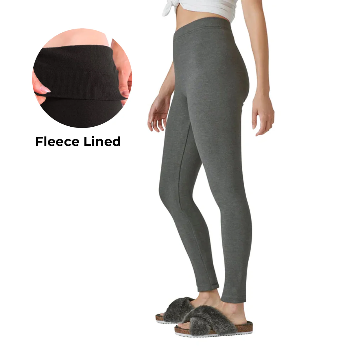 Ladies Fleece Lined Warm Cotton Leggings - Image 32