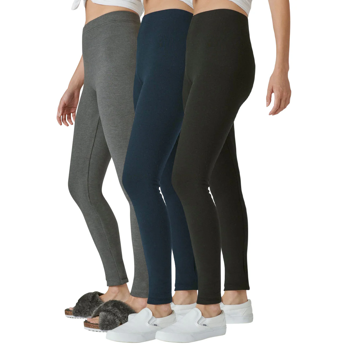 Ladies Fleece Lined Warm Cotton Leggings - Image 34